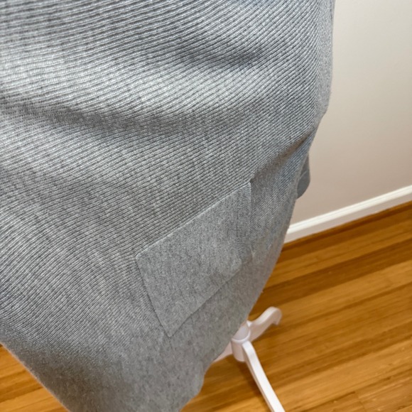 Banana Republic Longline Vest Womens Large Gray Good Ribbed Wool Blend Draped - Picture 3 of 9